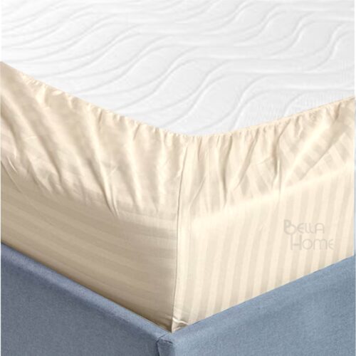 Sábana Ajustable o Resortada Stripes + Funda Beige