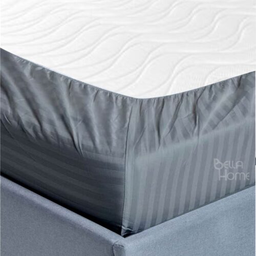 Sábana Ajustable o Resortada Stripes + Funda Gris Oscura