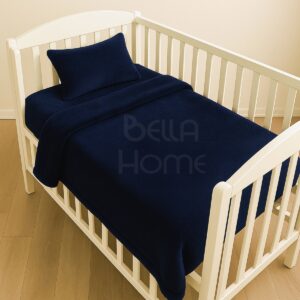 Juego De Sábanas Soft Térmica Para Cuna Azul Navy