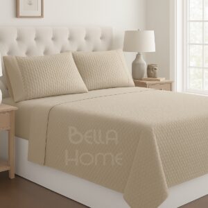 Juego De Sábanas Silky - Algodón Beige